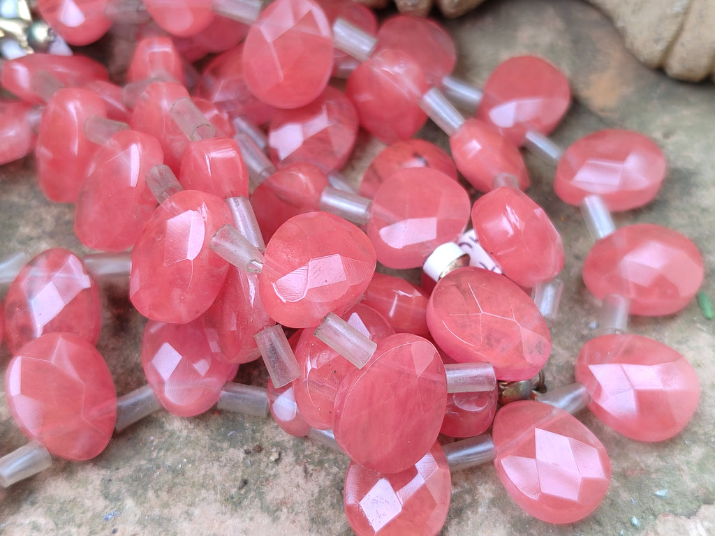 Hand Made Strawberry Quartz Bead Necklaces x 3 From China - Toprock Gemstones and Minerals 