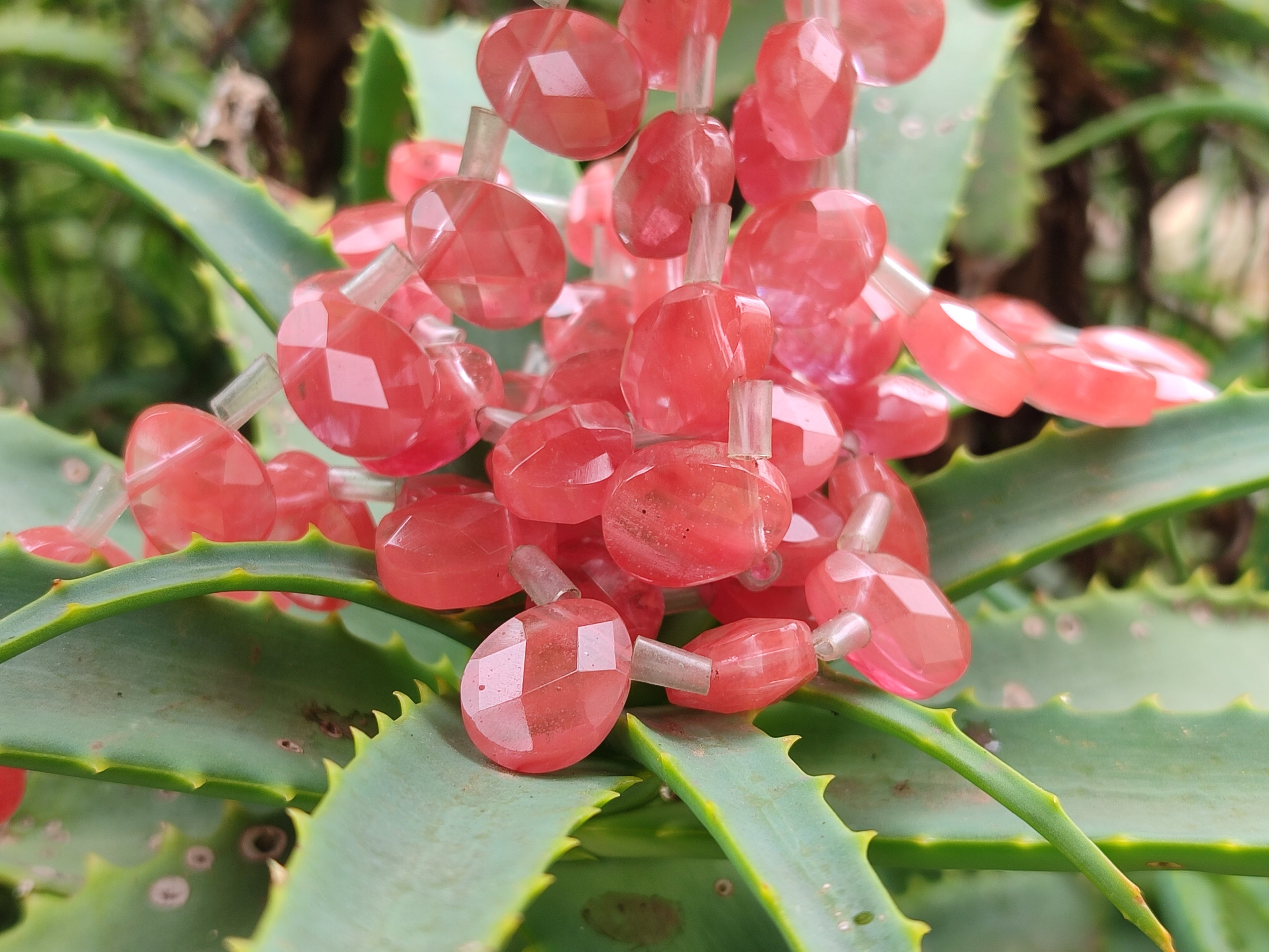 Hand Made Strawberry Quartz Bead Necklaces x 3 From China - Toprock Gemstones and Minerals 