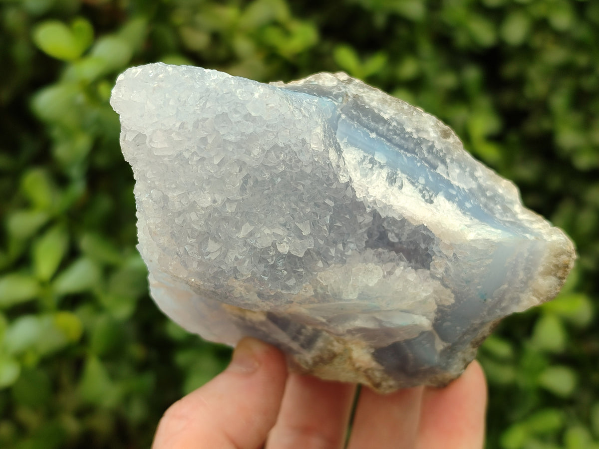 Natural Blue Lace Agate Geode Specimens x 4 From Malawi - Toprock Gemstones and Minerals 