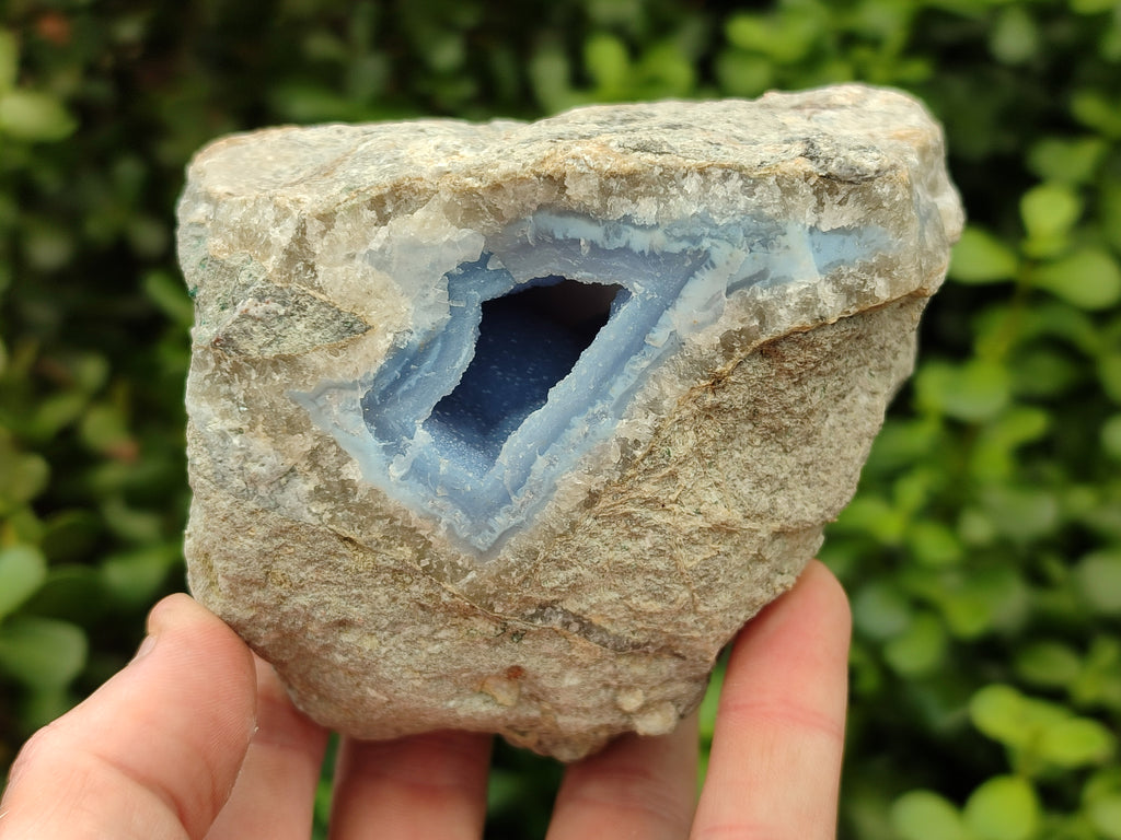 Natural Blue Lace Agate Geode Specimens x 4 From Malawi - Toprock Gemstones and Minerals 
