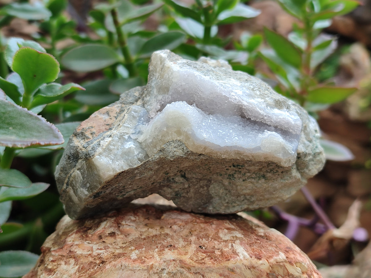 Natural Blue Lace Agate Geode Specimens x 4 From Malawi - Toprock Gemstones and Minerals 