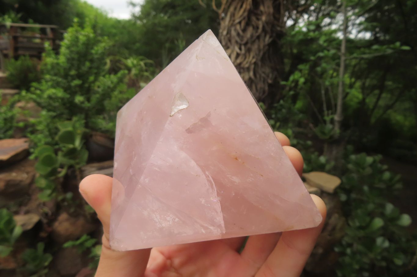 Polished Rose Quartz Pyramids x 4 From Madagascar - Toprock Gemstones and Minerals 