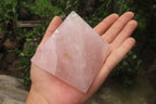 Polished Rose Quartz Pyramids x 4 From Madagascar - Toprock Gemstones and Minerals 