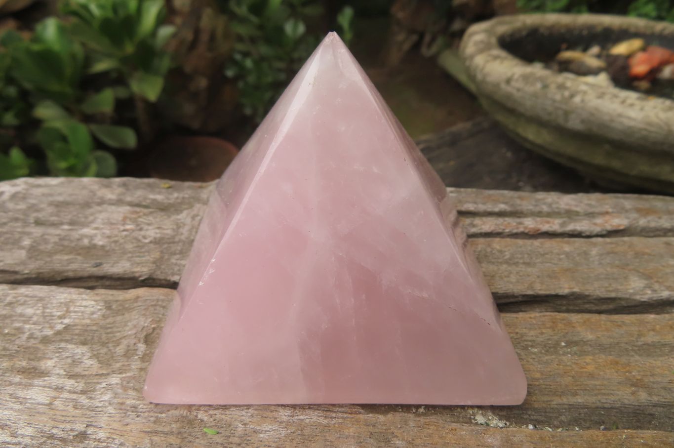 Polished Rose Quartz Pyramids x 4 From Madagascar - Toprock Gemstones and Minerals 