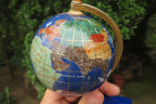 Hand Made Lapis Lazuli World Globe Clock x 1 From China - Toprock Gemstones and Minerals 