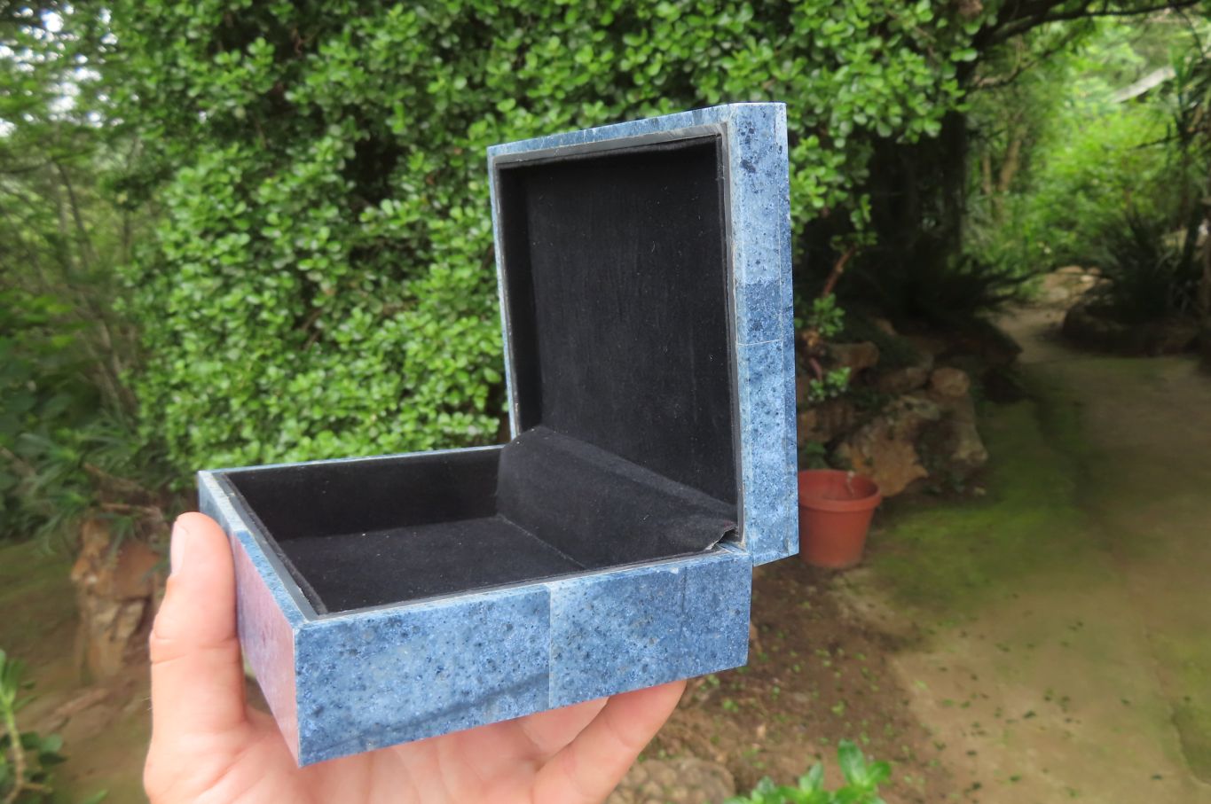 Hand Made Dumortierite Jewellery Box x 1 From Mozambique - Toprock Gemstones and Minerals 