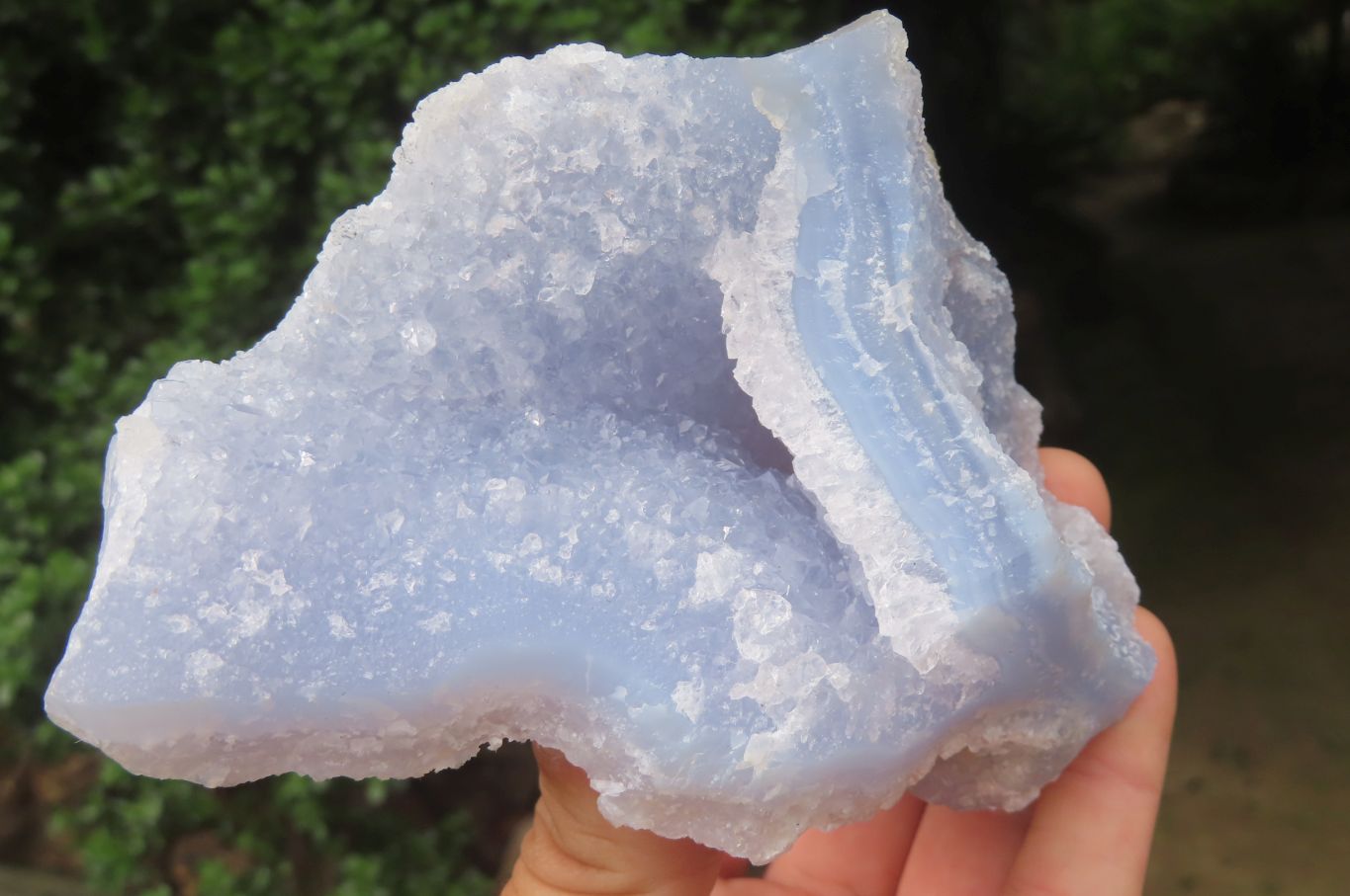 Natural Etched Blue Chalcedony Specimens x 3 From Nsanje, Malawi - Toprock Gemstones and Minerals 