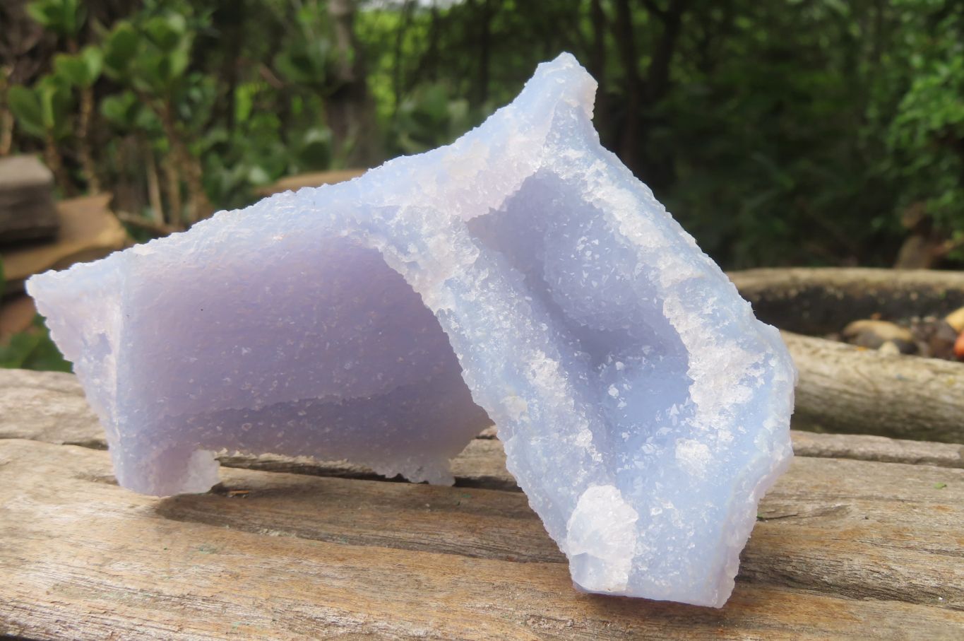 Natural Etched Blue Chalcedony Specimens x 3 From Nsanje, Malawi - Toprock Gemstones and Minerals 