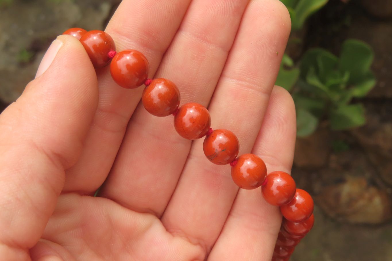 Polished Red Jasper Bead Necklace - Sold Per Item - From South Africa - Toprock Gemstones and Minerals 