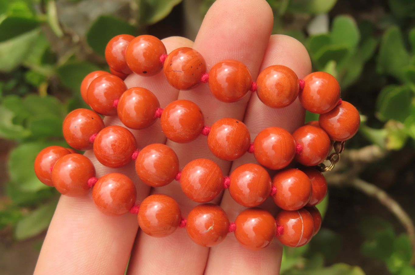 Polished Red Jasper Bead Necklace - Sold Per Item - From South Africa - Toprock Gemstones and Minerals 