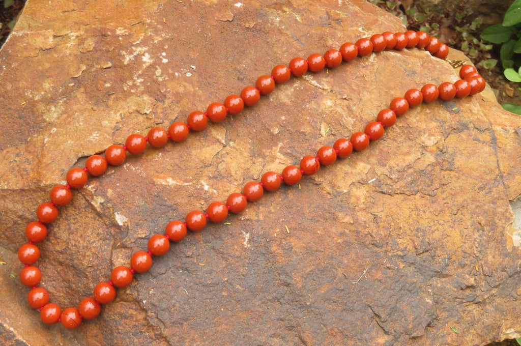 Polished Red Jasper Bead Necklace - Sold Per Item - From South Africa - Toprock Gemstones and Minerals 