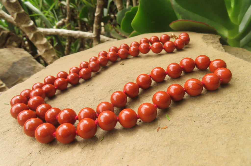 Polished Red Jasper Bead Necklace - Sold Per Item - From South Africa - Toprock Gemstones and Minerals 