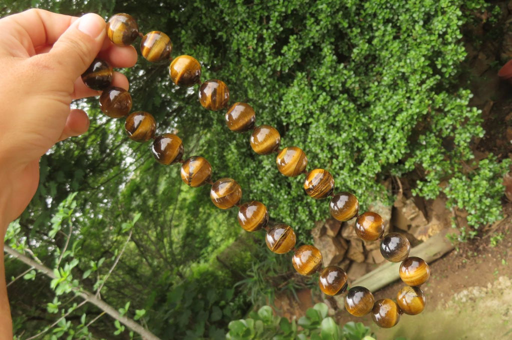 Polished Golden Tigers Eye Bead Necklaces - Sold Per Item - From South Africa - Toprock Gemstones and Minerals 