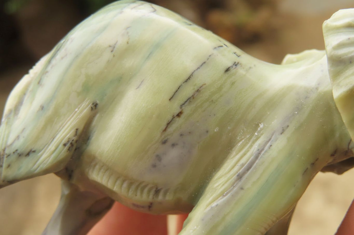 Polished Butter Jade African Elephant Carving - sold per item - From South Africa - Toprock Gemstones and Minerals 