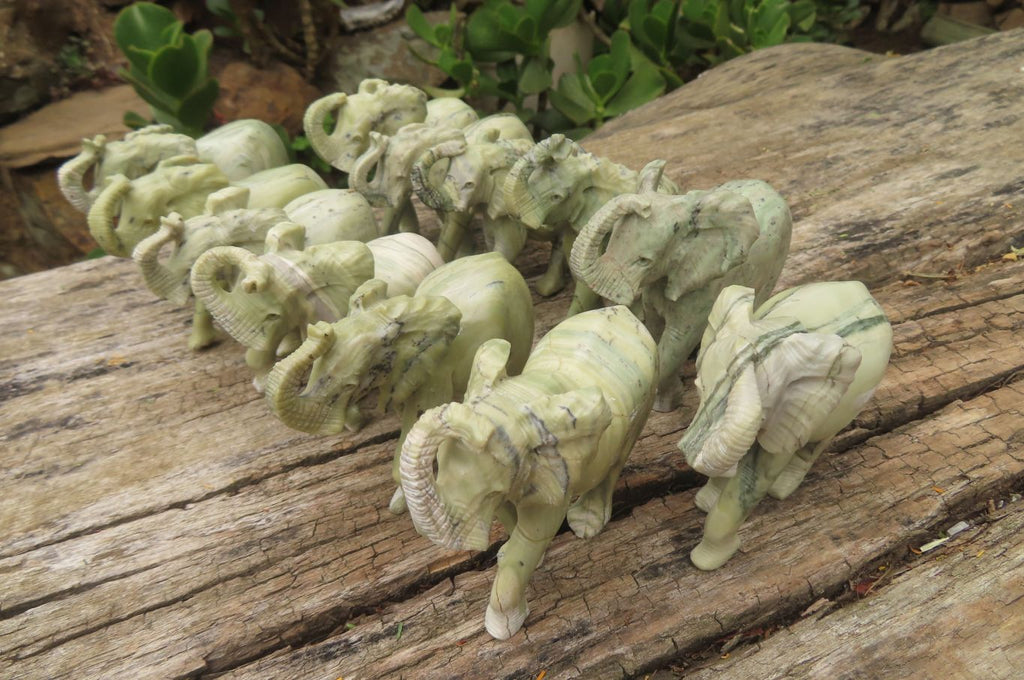 Polished Butter Jade African Elephant Carving - sold per item - From South Africa - Toprock Gemstones and Minerals 