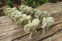 Polished Butter Jade African Elephant Carving - sold per item - From South Africa