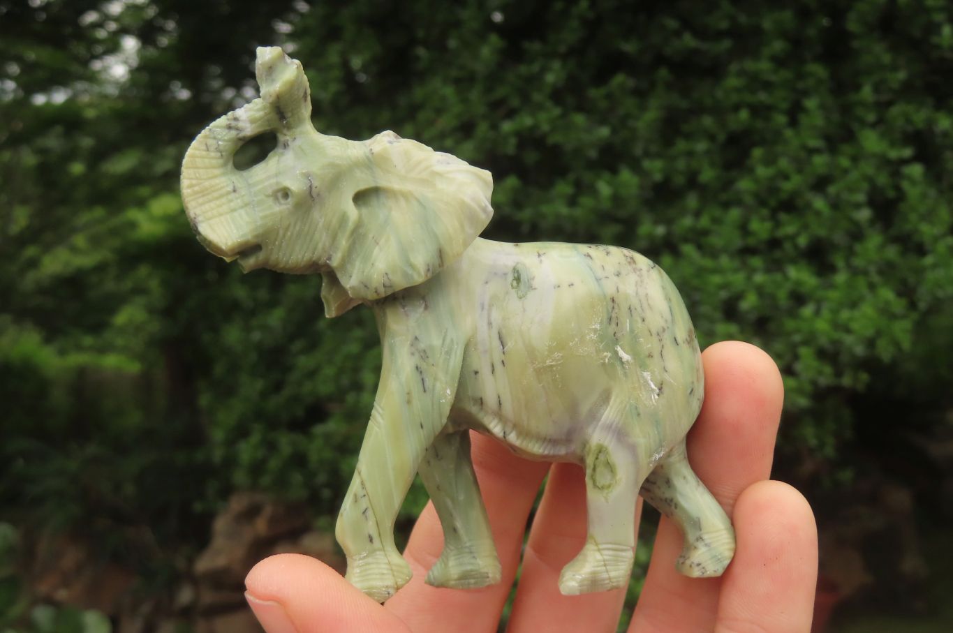 Polished Butter Jade African Elephant Carving - sold per item - From South Africa - Toprock Gemstones and Minerals 