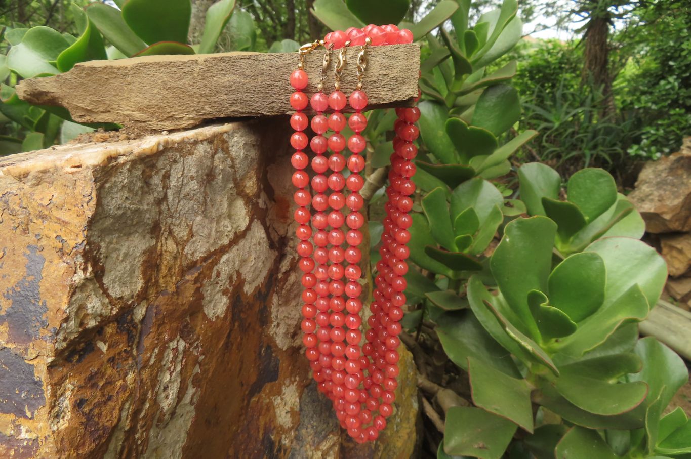 Hand Made Strawberry Quartz Bead Necklaces - Sold Per Item - From China - Toprock Gemstones and Minerals 