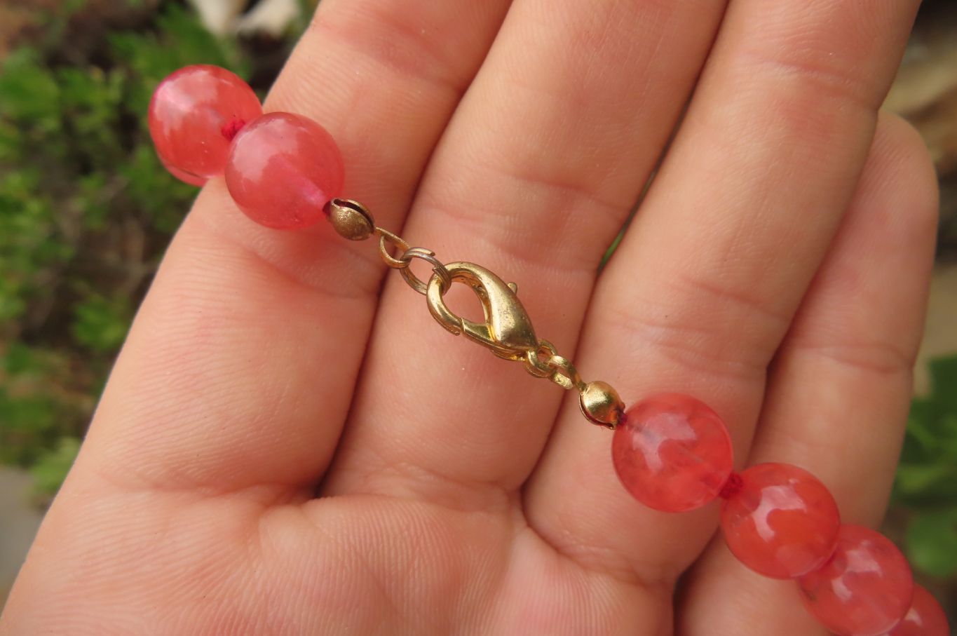Hand Made Strawberry Quartz Bead Necklaces - Sold Per Item - From China - Toprock Gemstones and Minerals 