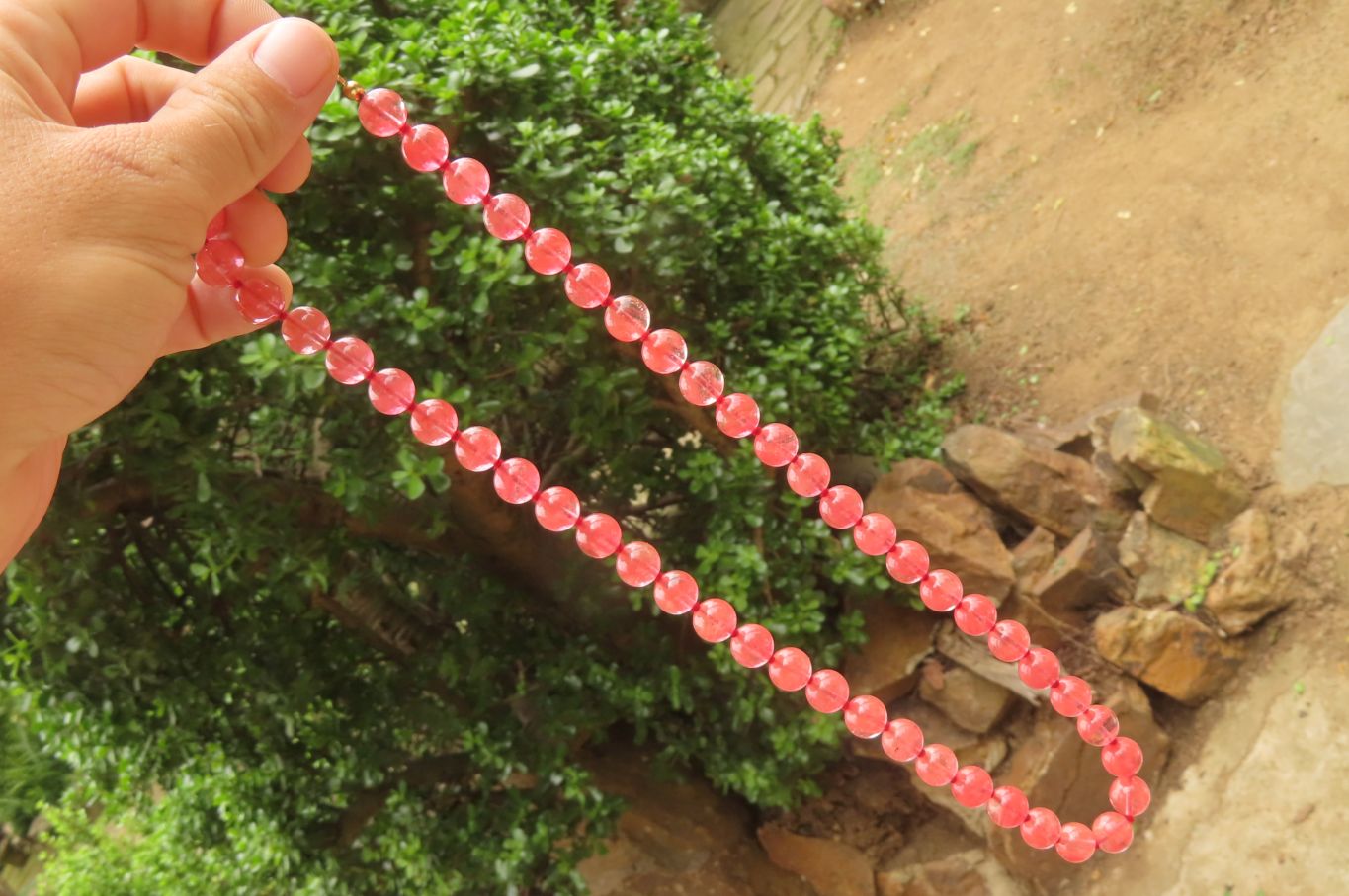 Hand Made Strawberry Quartz Bead Necklaces - Sold Per Item - From China - Toprock Gemstones and Minerals 