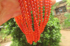 Polished Carnelian Agate Beaded Necklace - Sold per Item - From Brazil - Toprock Gemstones and Minerals 