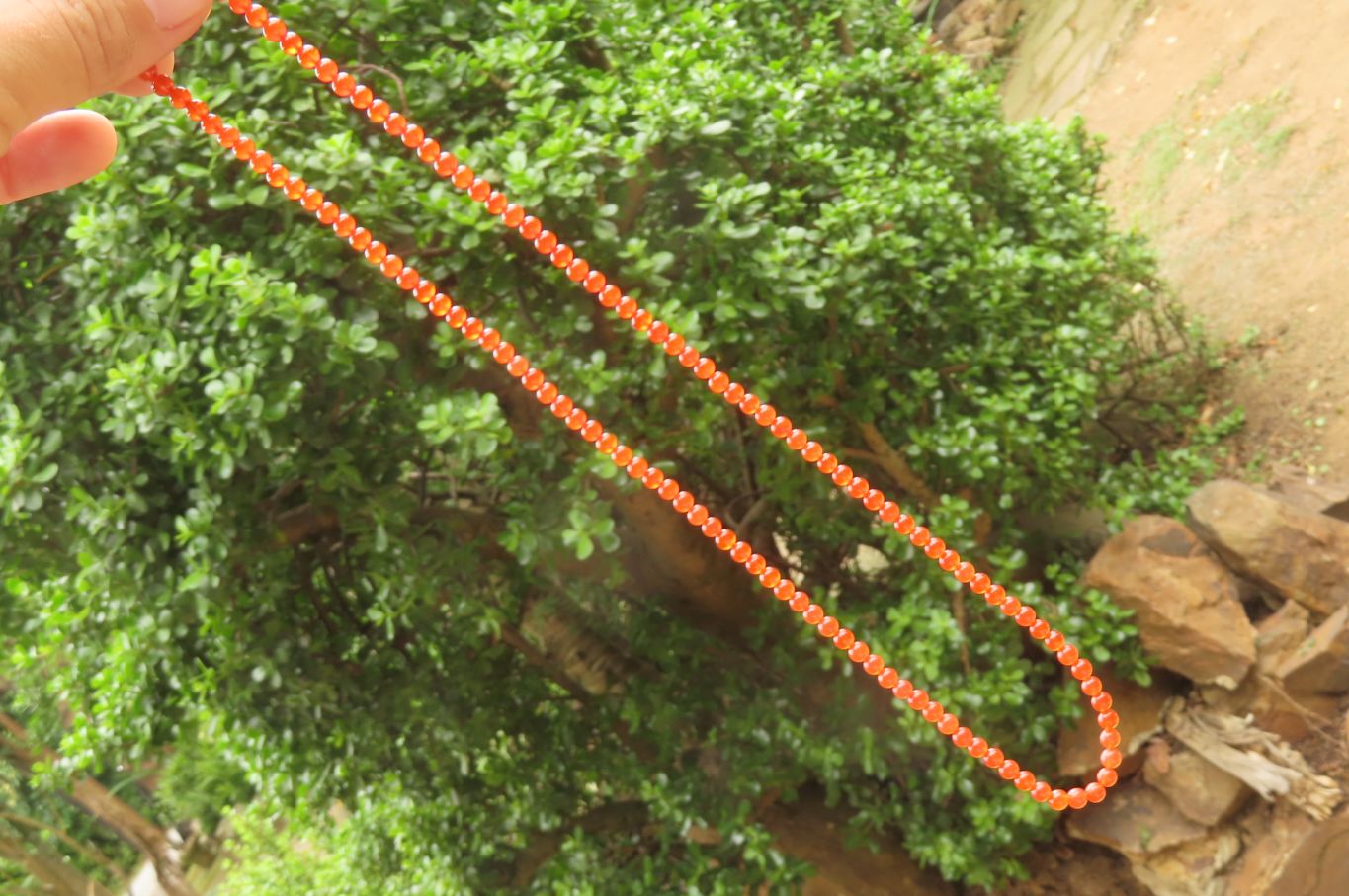 Polished Carnelian Agate Beaded Necklace - Sold per Item - From Brazil - Toprock Gemstones and Minerals 