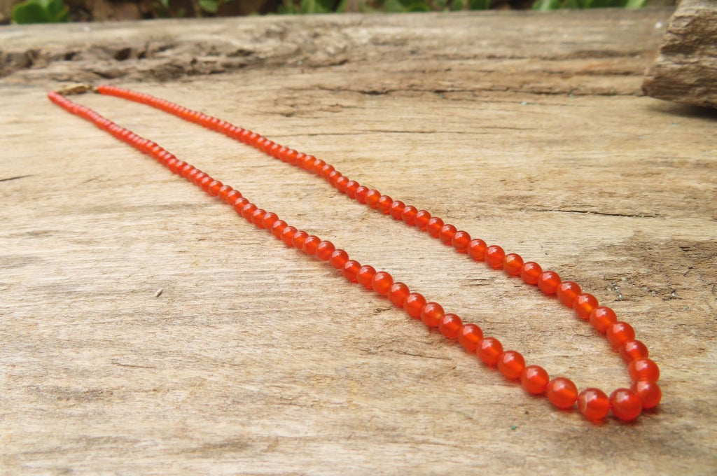 Polished Carnelian Agate Beaded Necklace - Sold per Item - From Brazil - Toprock Gemstones and Minerals 