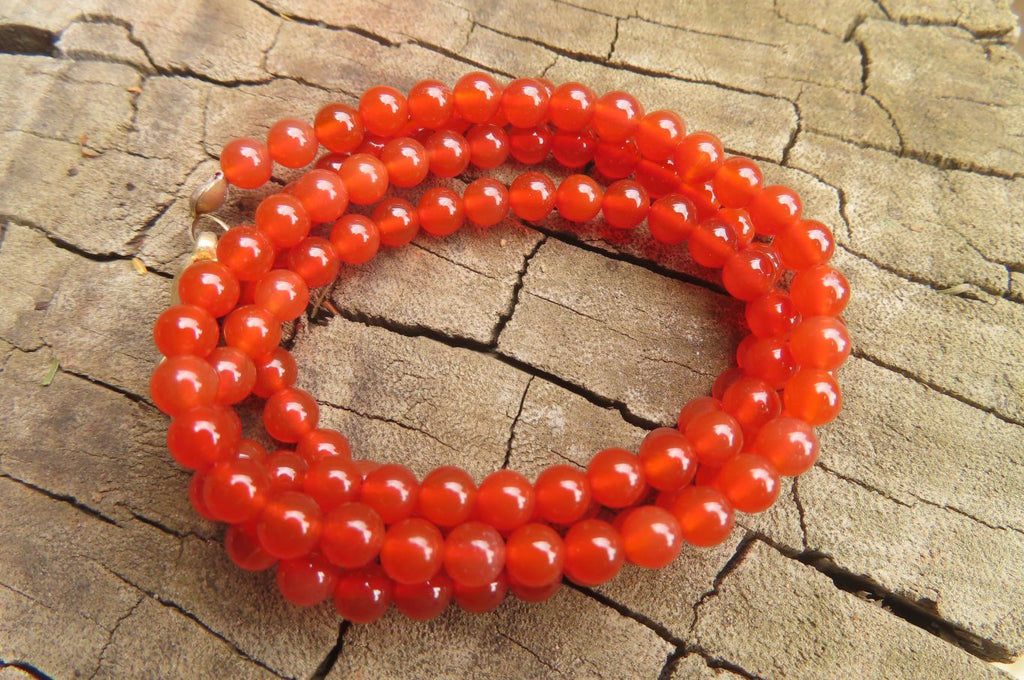 Polished Carnelian Agate Beaded Necklace - Sold per Item - From Brazil - Toprock Gemstones and Minerals 