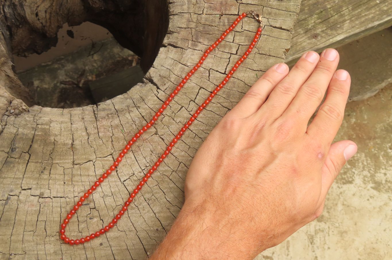 Polished Carnelian Agate Beaded Necklace - Sold per Item - From Brazil - Toprock Gemstones and Minerals 