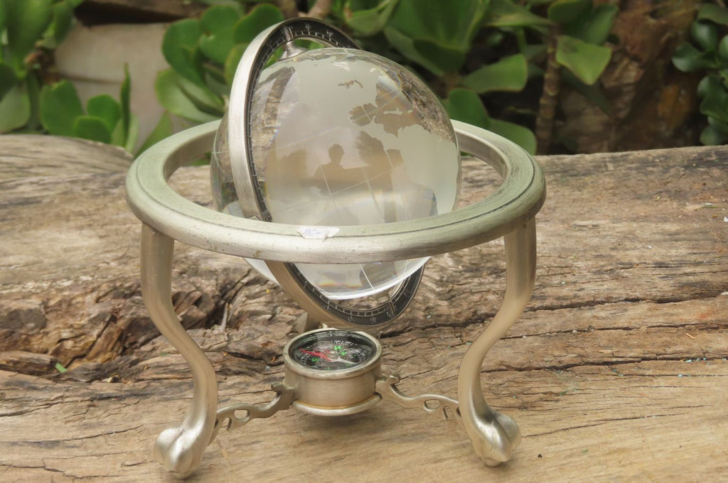 Polished Lead Glass World Globe x 1 From China - Toprock Gemstones and Minerals 