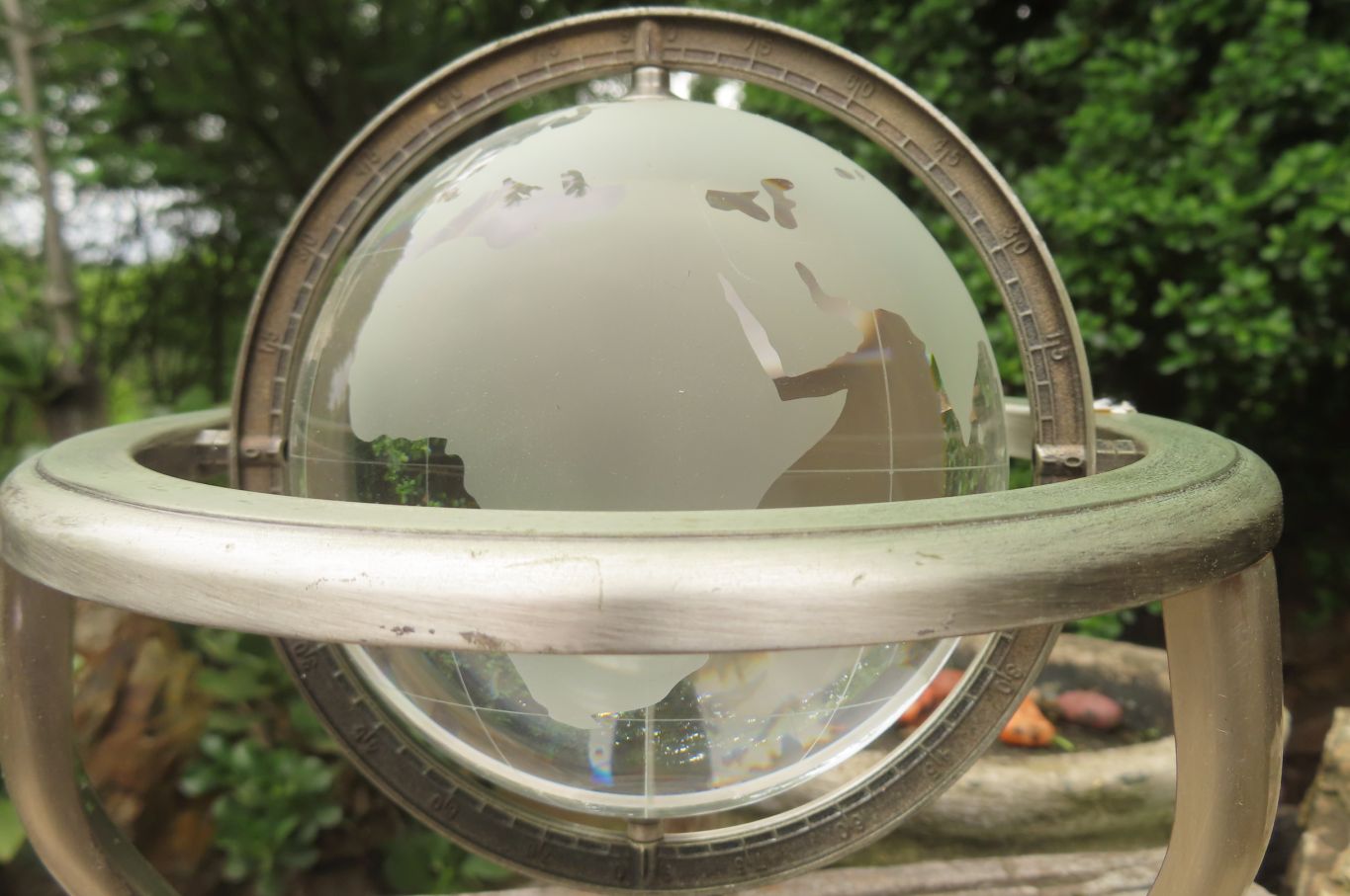 Polished Lead Glass World Globe x 1 From China - Toprock Gemstones and Minerals 