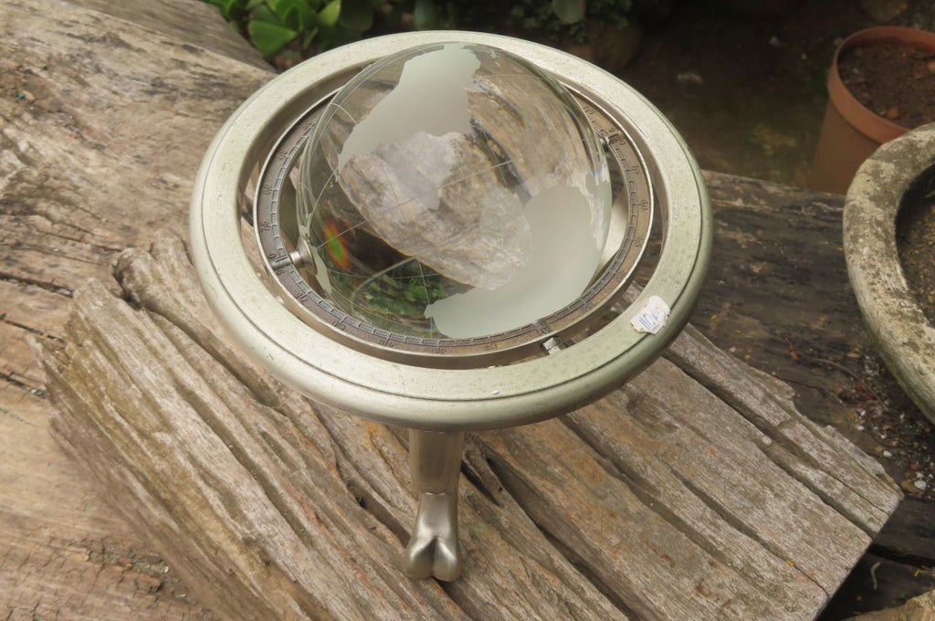 Polished Lead Glass World Globe x 1 From China - Toprock Gemstones and Minerals 
