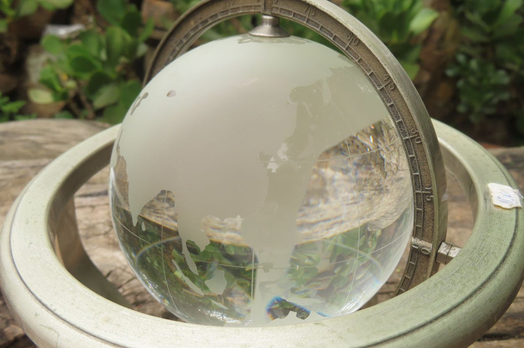 Polished Lead Glass World Globe x 1 From China - Toprock Gemstones and Minerals 