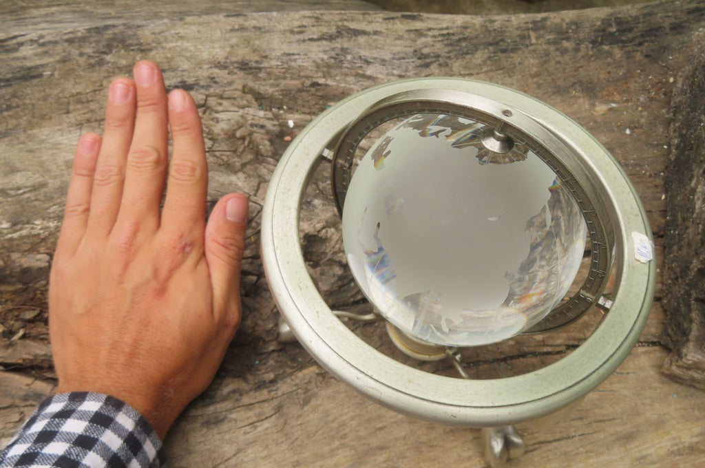 Polished Lead Glass World Globe x 1 From China - Toprock Gemstones and Minerals 