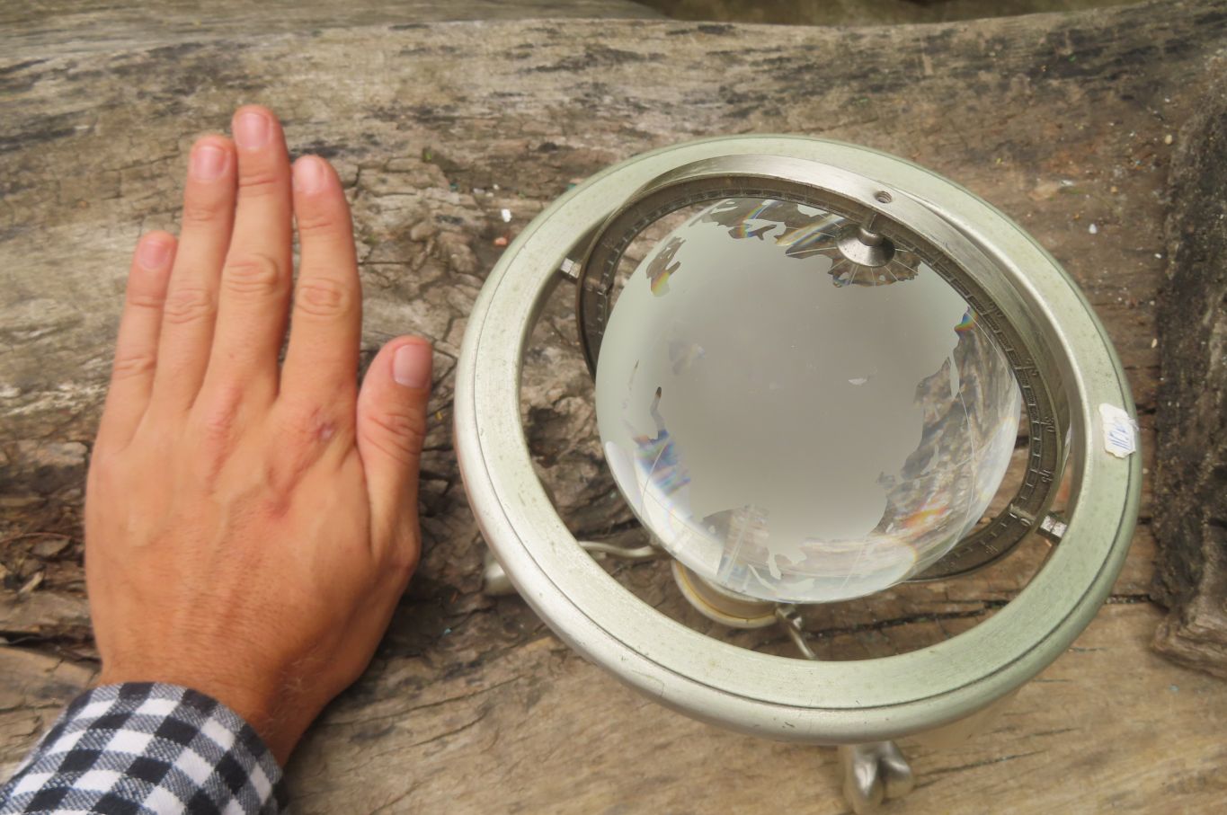 Polished Lead Glass World Globe x 1 From China - Toprock Gemstones and Minerals 