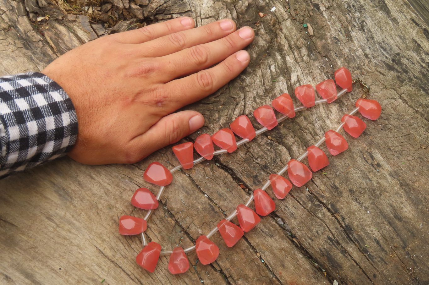 Hand Made Strawberry Quartz Bead Necklaces - Sold Per Item - From China - Toprock Gemstones and Minerals 