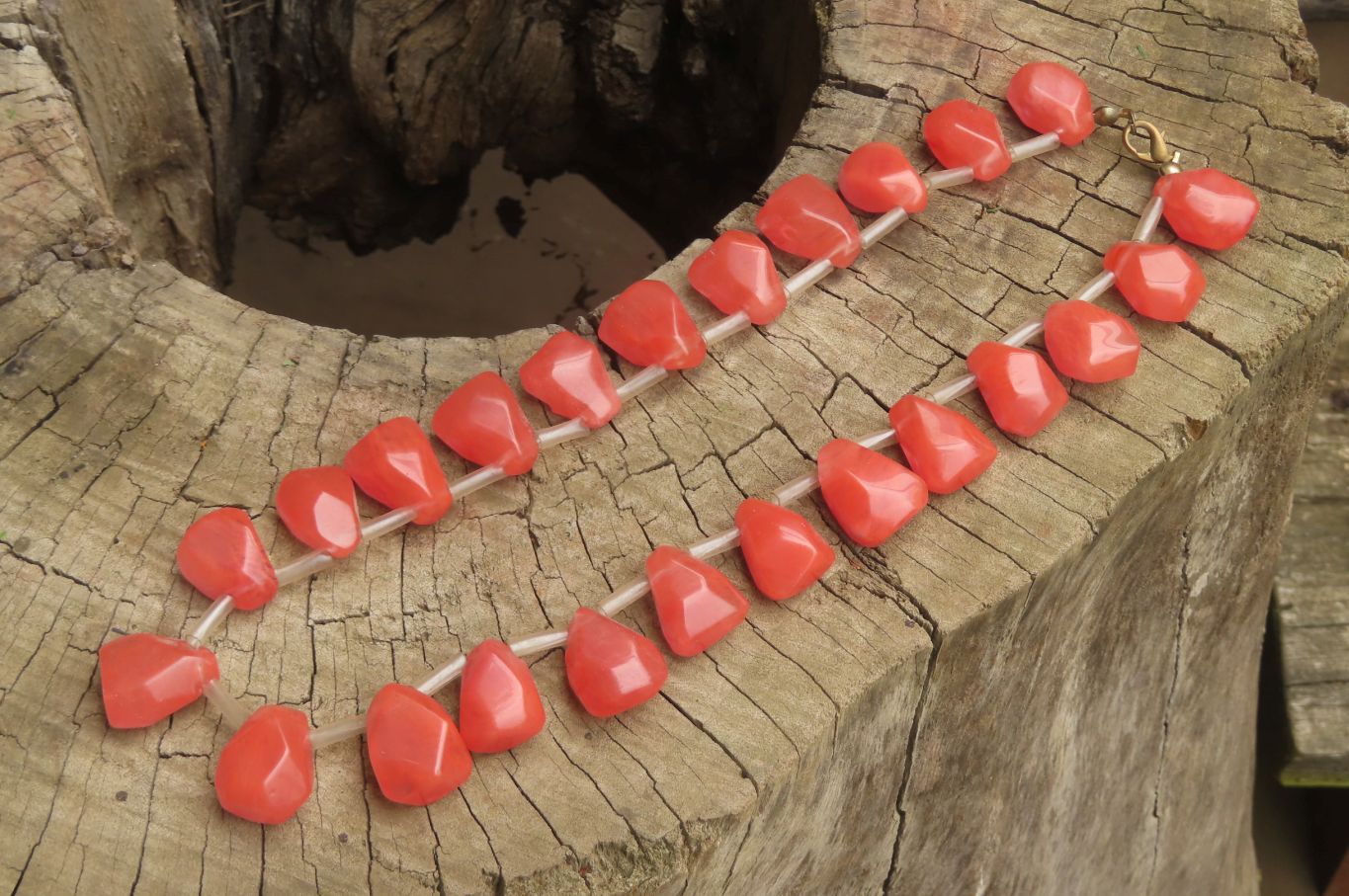 Hand Made Strawberry Quartz Bead Necklaces - Sold Per Item - From China - Toprock Gemstones and Minerals 