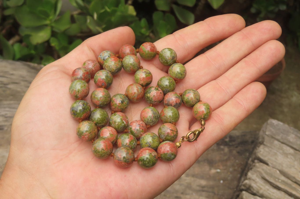Polished Unakite Beaded Necklace - Sold Per Item - From South Africa - Toprock Gemstones and Minerals 
