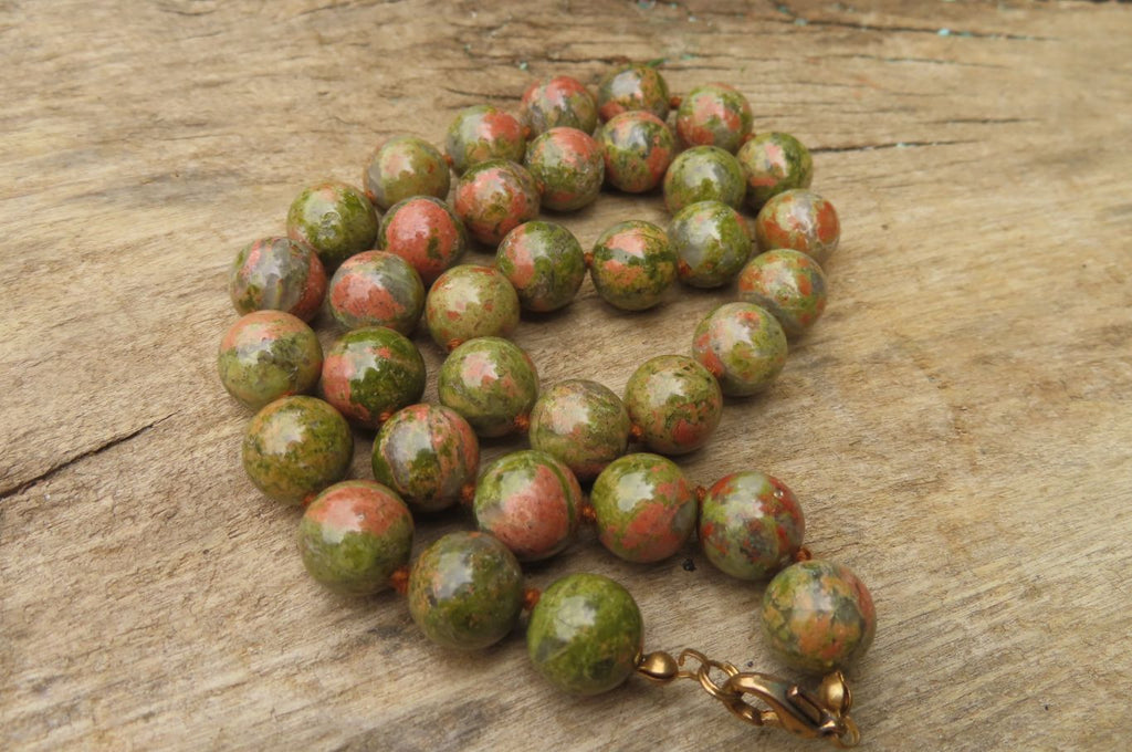 Polished Unakite Beaded Necklace - Sold Per Item - From South Africa - Toprock Gemstones and Minerals 