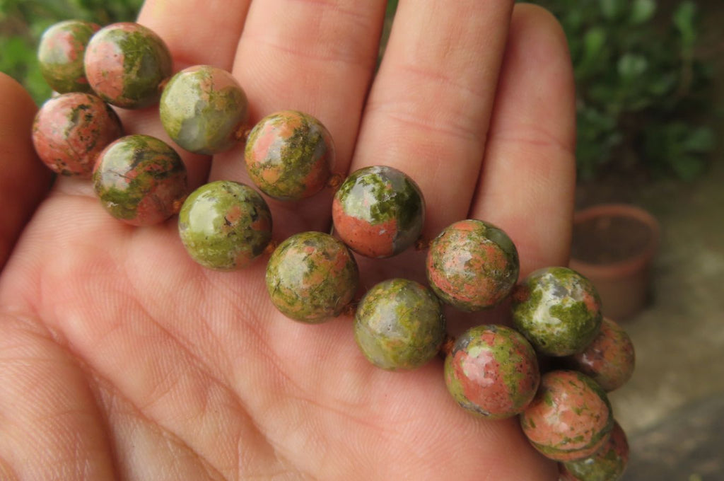 Polished Unakite Beaded Necklace - Sold Per Item - From South Africa - Toprock Gemstones and Minerals 