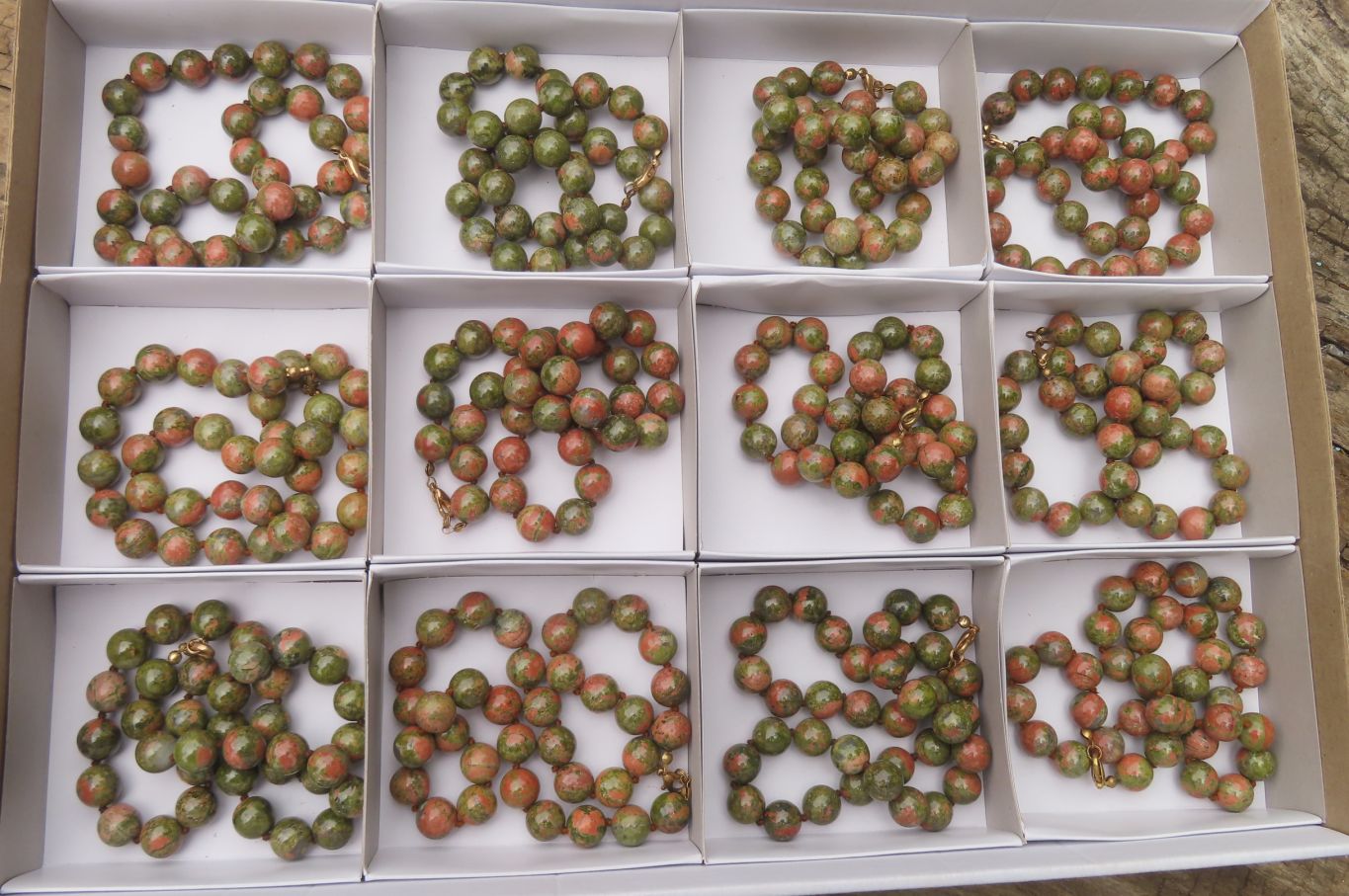 Polished Unakite Beaded Necklace - Sold Per Item - From South Africa - Toprock Gemstones and Minerals 