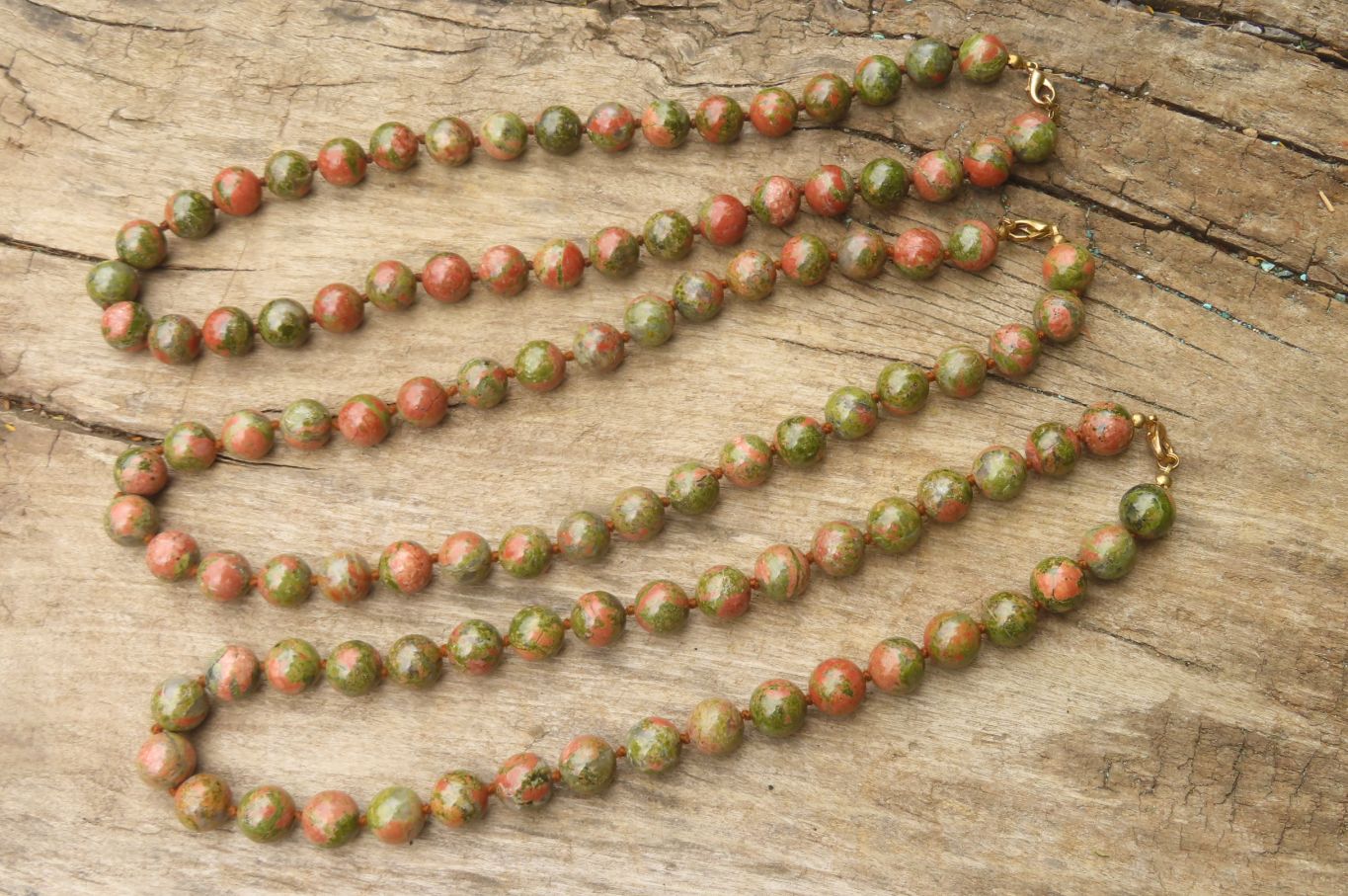 Polished Unakite Beaded Necklace - Sold Per Item - From South Africa - Toprock Gemstones and Minerals 