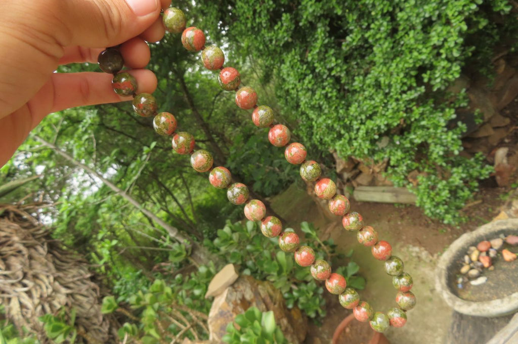 Polished Unakite Beaded Necklace - Sold Per Item - From South Africa - Toprock Gemstones and Minerals 