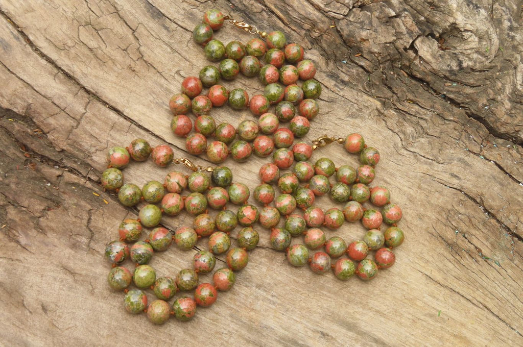 Polished Unakite Beaded Necklace - Sold Per Item - From South Africa - Toprock Gemstones and Minerals 
