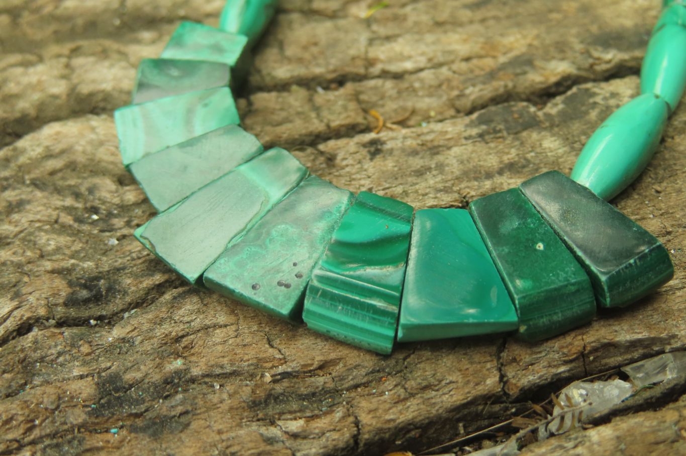 Hand Made Malachite Bead Necklaces x 4 From Congo - Toprock Gemstones and Minerals 