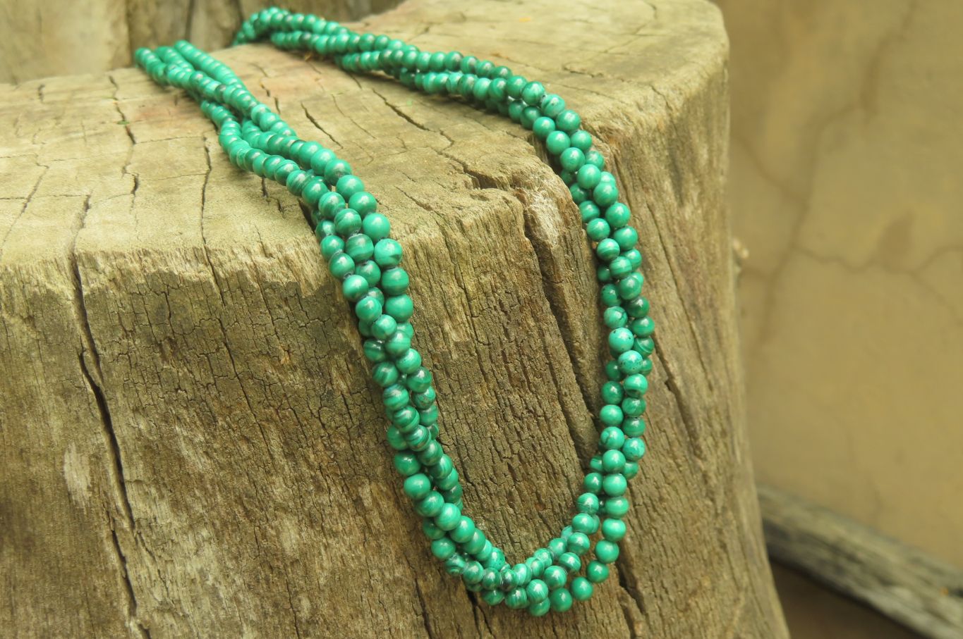 Hand Made Malachite Bead Necklaces x 4 From Congo - Toprock Gemstones and Minerals 