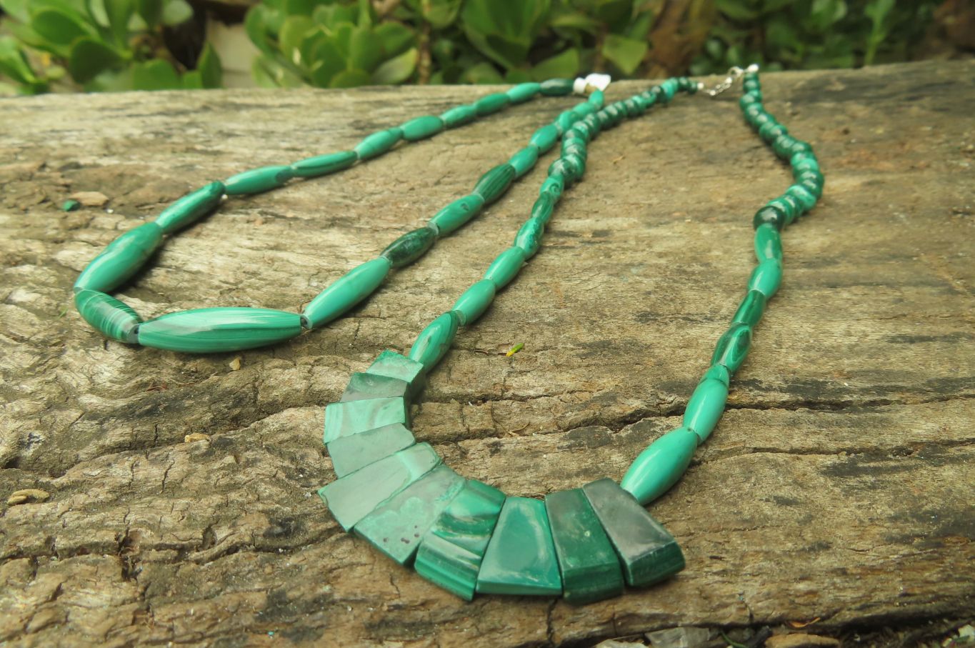 Hand Made Malachite Bead Necklaces x 4 From Congo - Toprock Gemstones and Minerals 