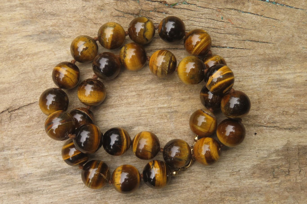 Polished Golden Tigers Eye Bead Necklaces - Sold Per Item - From South Africa - Toprock Gemstones and Minerals 