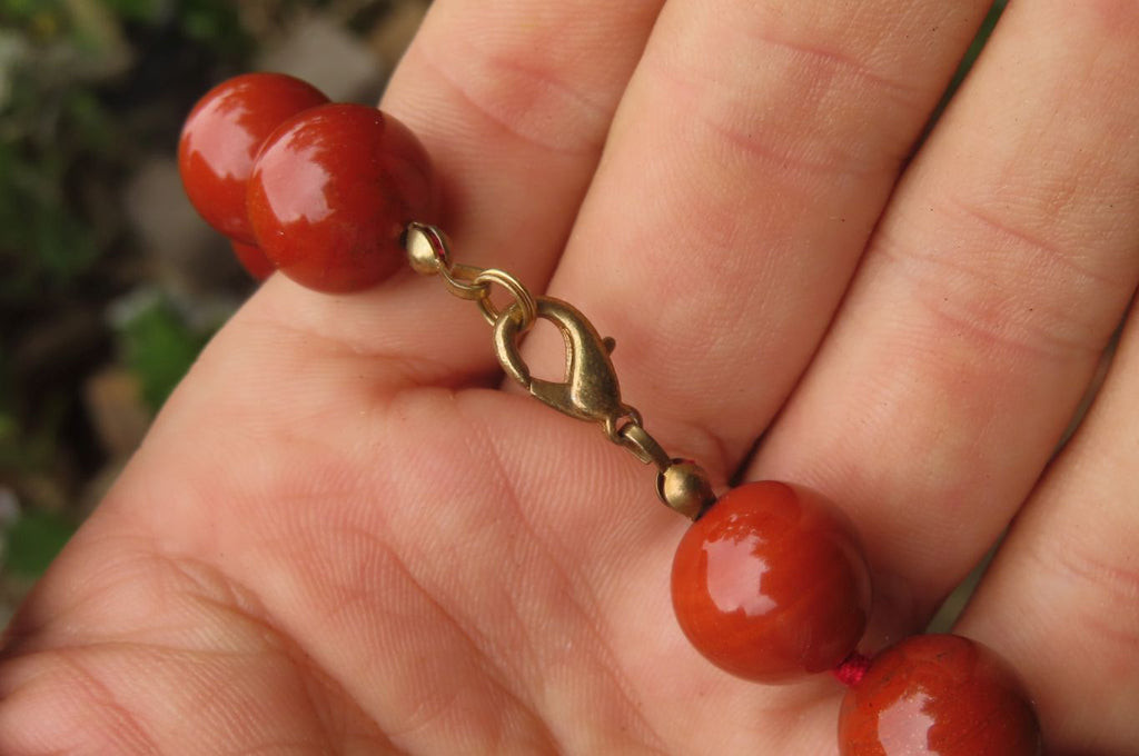 Polished Red Jasper Bead Necklace - Sold Per Item - From South Africa - Toprock Gemstones and Minerals 
