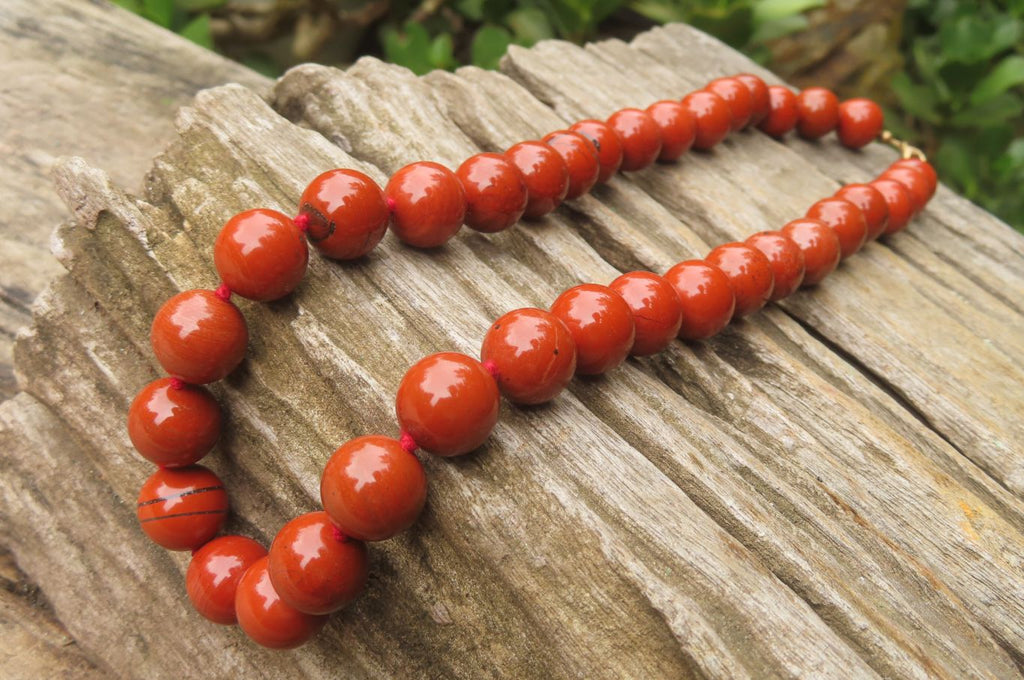 Polished Red Jasper Bead Necklace - Sold Per Item - From South Africa - Toprock Gemstones and Minerals 
